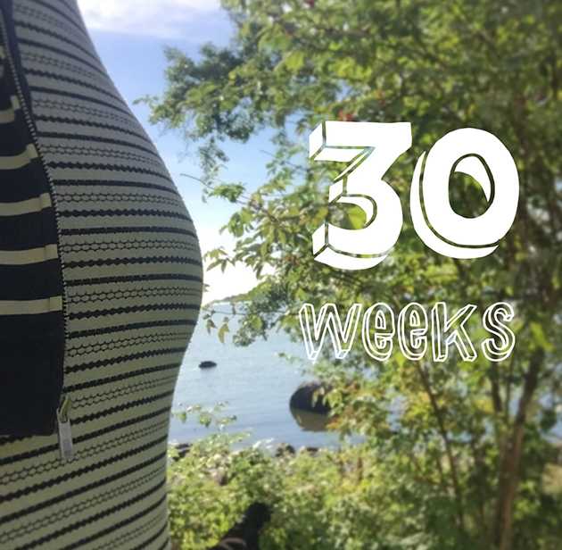Kuva raskausmahasta 30. raskausviikolla Vauvamasu kuukausi kuukaudelta, viikko viikolta