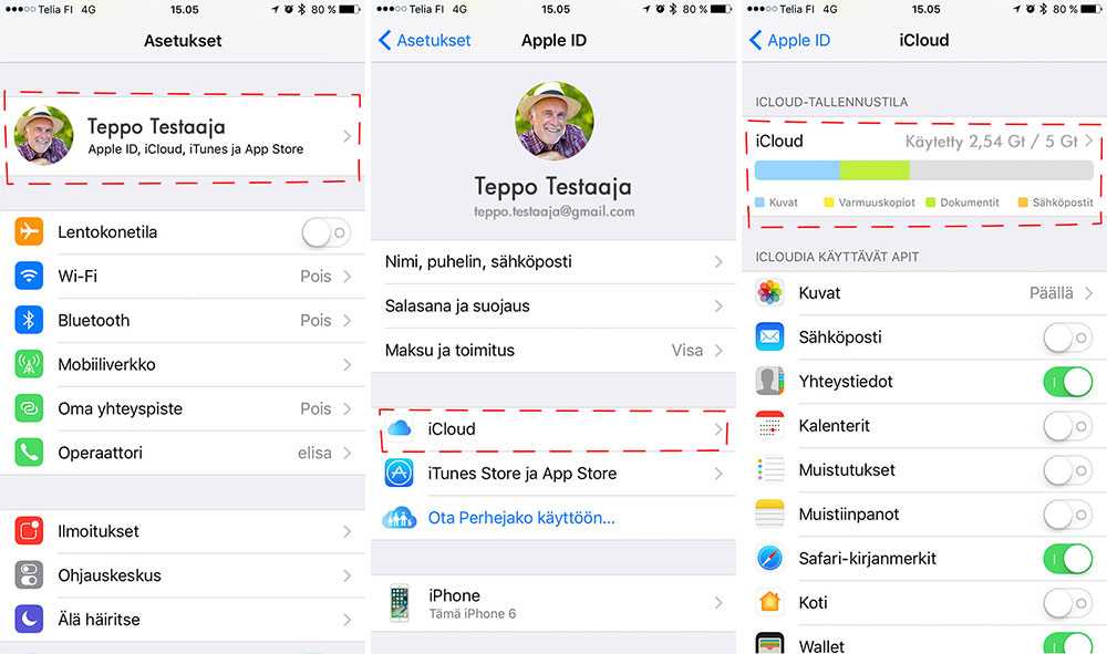 Varmuuskopiointi päälle IOS-laitteilla iPhone